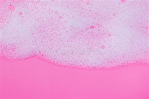 White Foam With Bubbles On Pink Background Stock Photo Image Of Clear