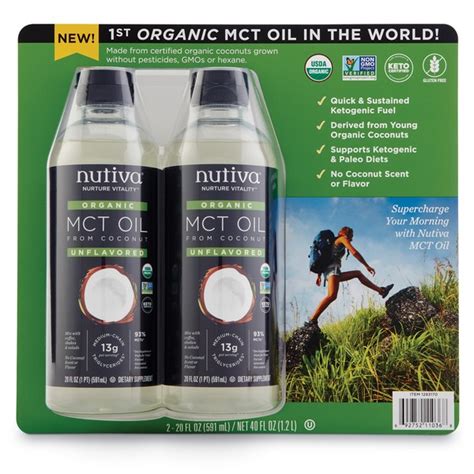 Nutiva Organic Coconut MCT Oil 40 Fl Oz From Costco Instacart