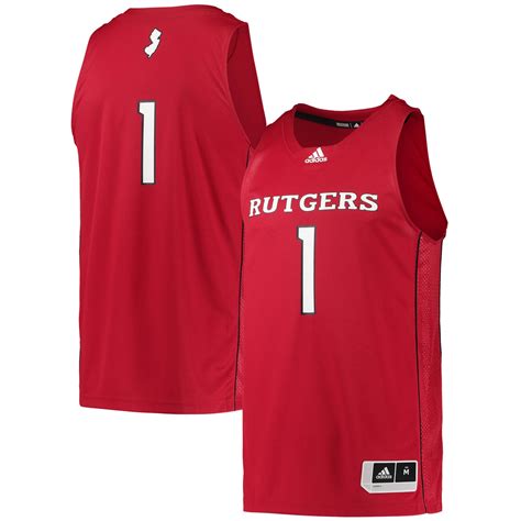 Men's adidas #1 Scarlet Rutgers Scarlet Knights Team Swingman
