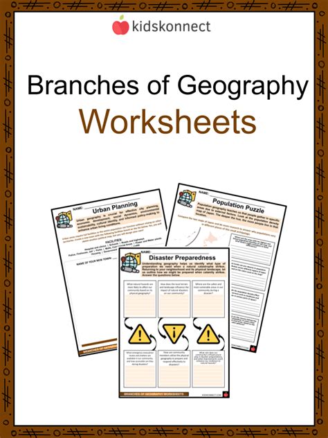 Branches of Geography Worksheets | Human & Physical Geography