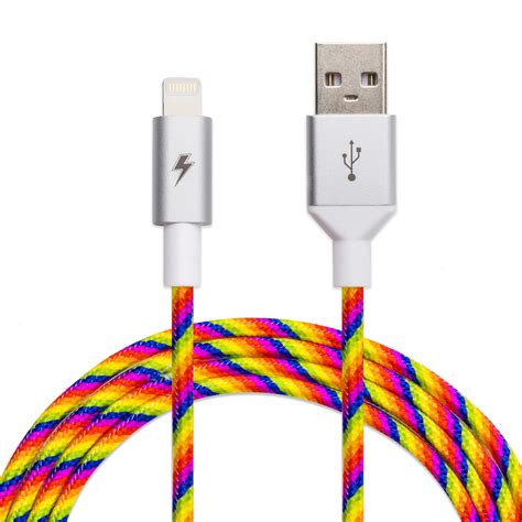 Rainbow Lightning Cable [5 ft / 1.5m length] – Charge Cords