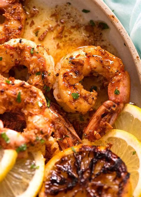 Crispy Grilled Shrimp Prawns With Lemon Garlic Butter Recipetin Eats