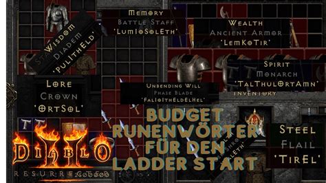 Diablo 2 Resurrected Gute Budget Runenwörter zum Ladderstart Melee