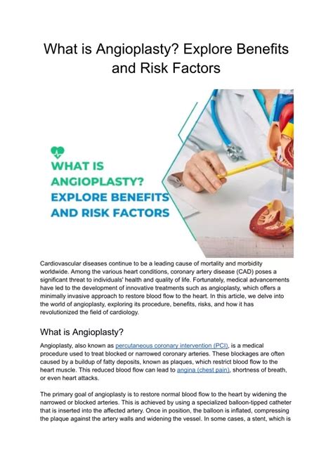 Ppt What Is Angioplasty Explore Benefits And Risk Factors Powerpoint