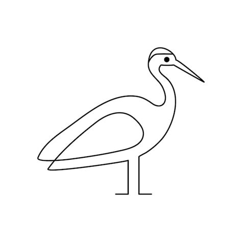 Premium Vector Heron Single Continuous One Line Out Line Vector Art