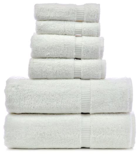 Dobby Luxury Hotel And Spa Dobby Border Towel Set Of 6 Six Piece