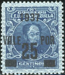 Stamp Sim N Bol Var Overprinted Venezuela Sim N Bol Var Mi Ve I