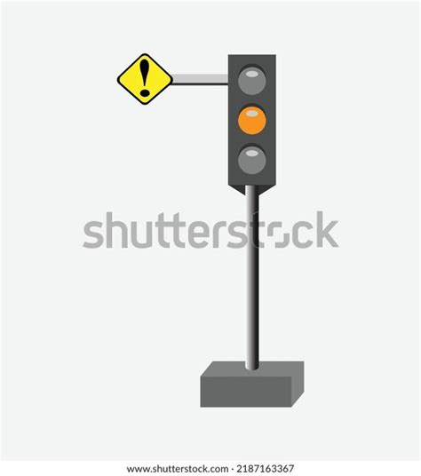 Yellow Traffic Light Caution Sign Stock Vector Royalty Free