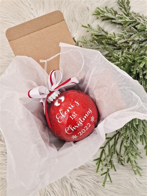 Baby’s First Christmas bauble – BunnyBooDesigns