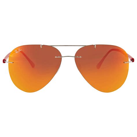 Ray Ban Orange Mirror Aviator Sunglasses Rb8058 159 6q 59 8053672656350 Sunglasses Jomashop