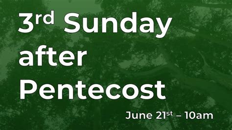 Third Sunday After Pentecost Live Community Prayer And Story Time Youtube