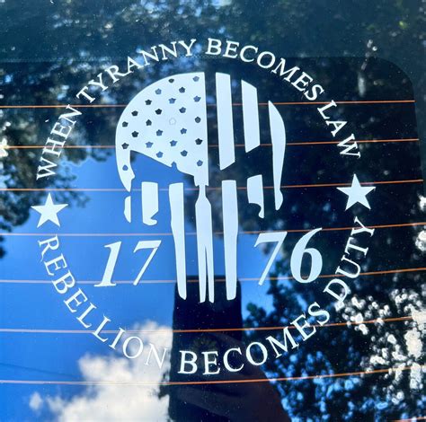 When Tyranny Become Law Patriotic Decal Punisher Decal Etsy