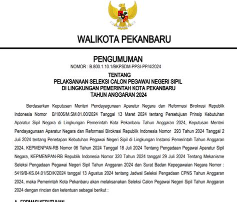 Pelaksanaan Seleksi Calon Pegawai Negeri Sipil Cpns Di Lingkungan