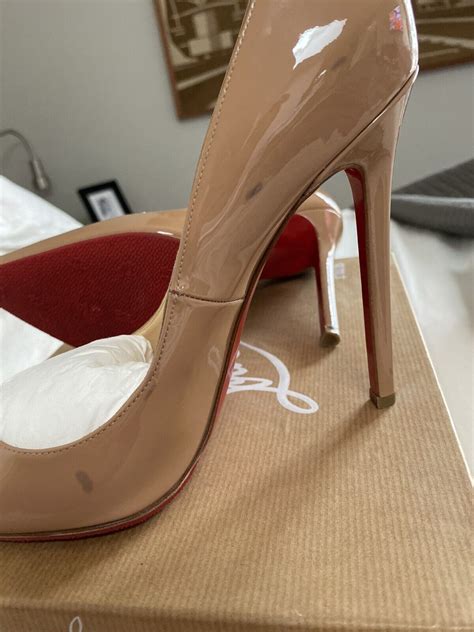 Christian Louboutin Pigalle 120 Nude Patent Calf Heel Gem