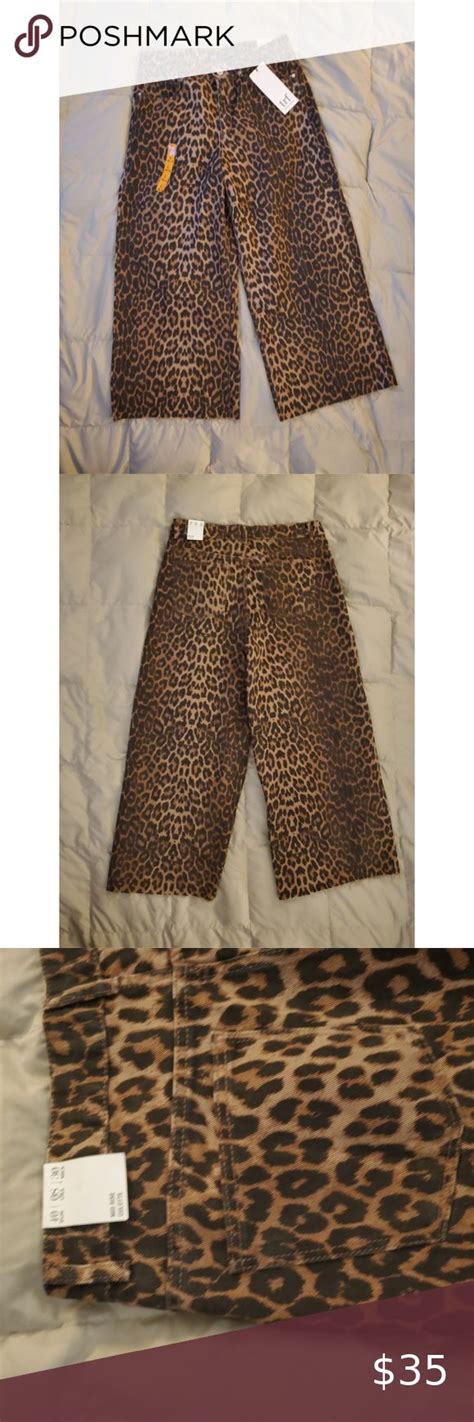 Zara Trf Collection Leopard Wide Leg Jean Nwt Wide Leg Jean Clothes