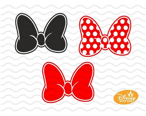 SVG DXF PNG Minnie Mouse Bow Clipart Layared Minnie Mouse Cute Bow