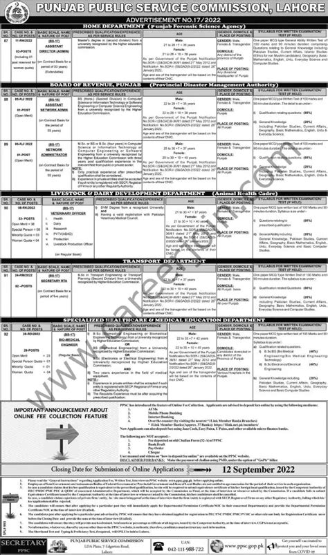 Punjab Public Services Commission Ppsc Jobs September