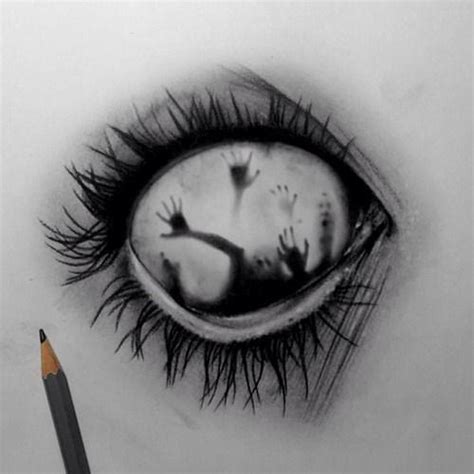 Scary Eyeball Or Spooky Picture Drawing By Alex Soto Fine Art America