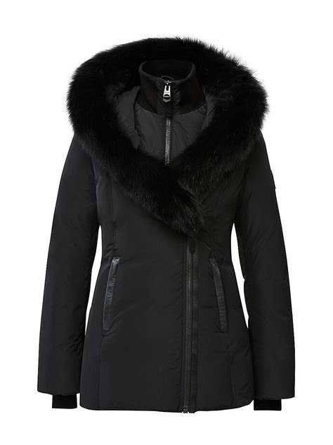 Adali Silver Fox Trim Down Coat Editorialist