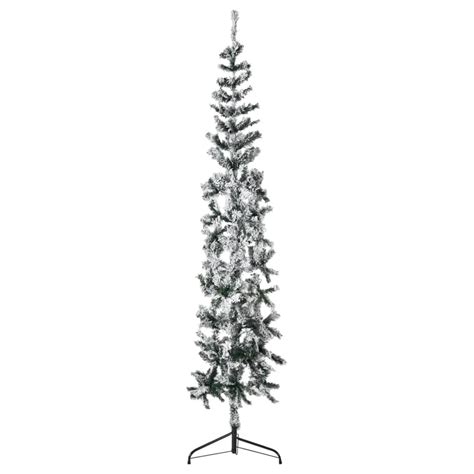 Atyhao Demi Sapin De No L Artificiel Mince Avec Neige Floqu E Cm