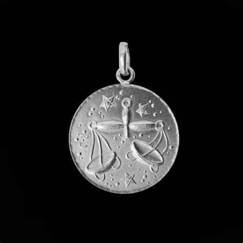 Médaille Signe du Zodiaque La Balance 1 argent 925 Fabricant Paris