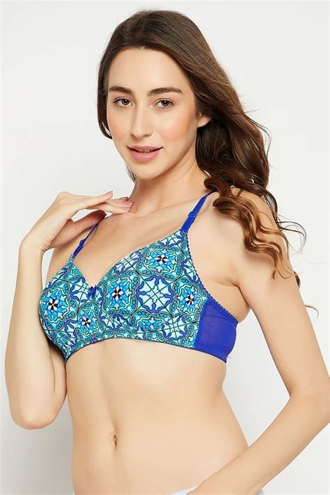 Buy Padded Non Wired Printed Full Cup Multiway T Shirt Bra In Sky Blue Online India Best Prices