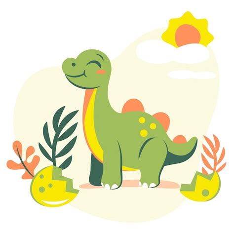 Free Vector | Flat baby dinosaur illustrated