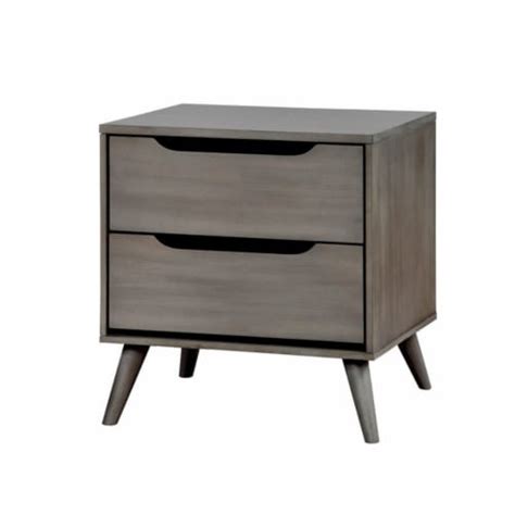 Bowery Hill Drawer Mid Century Solid Wood Wood Veneer Mdf Nightstand