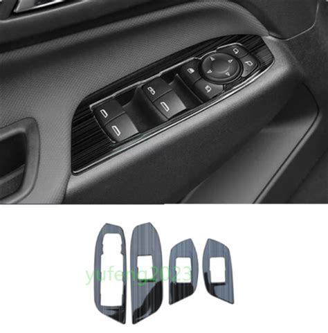 Black Titanium Window Lift Panel Switch Cover Trim For Chevrolet