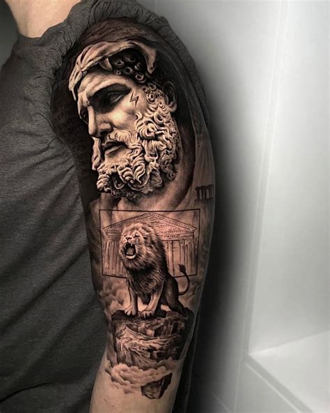 Hercules Greek God Statue Tattoo