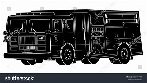 Fire Engine Clip Art Black And White