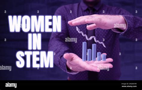 Text Caption Presenting Women In Stem Business Concept Science