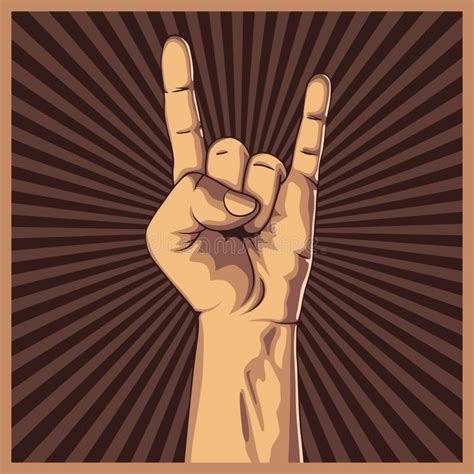 Rock Roll Hand Sign Stock Illustrations Rock Roll Hand Sign