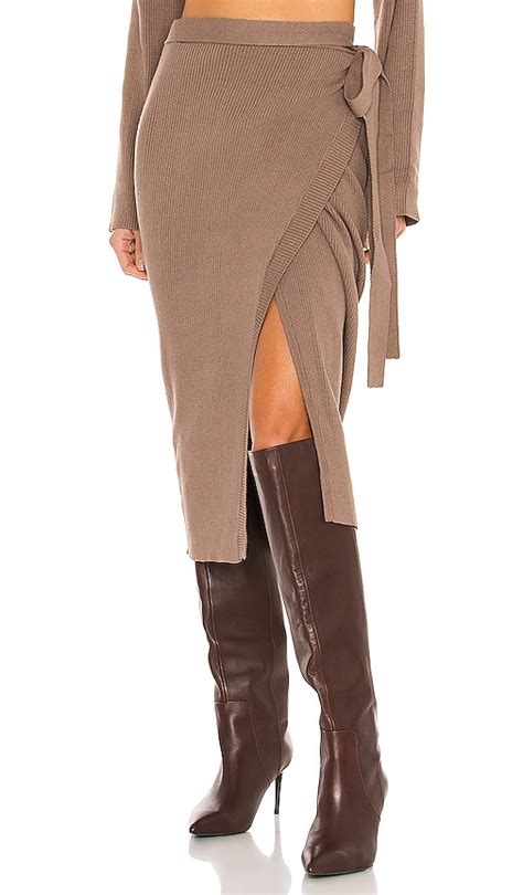 SNDYS Cece Knit Skirt In Chocolate REVOLVE