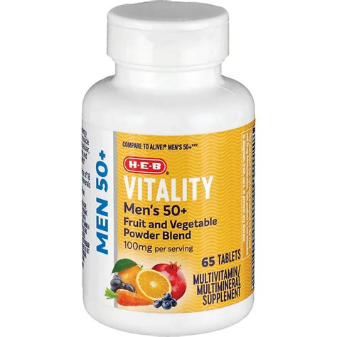 H-E-B Vitality Men's 50 Plus Multivitamin Tablets - Shop Vitamins & Supplements at H-E-B