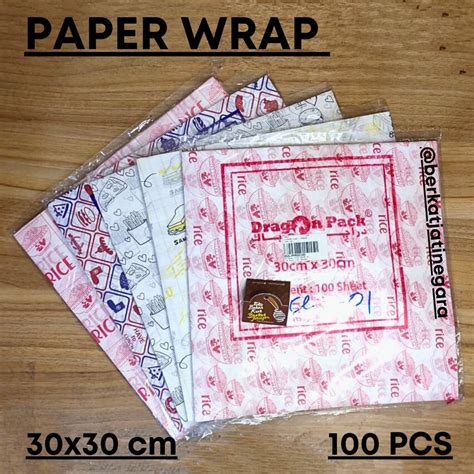 Jual Paper Wrap X Cm Wax Paper Pcs Kertas Nasi Kertas