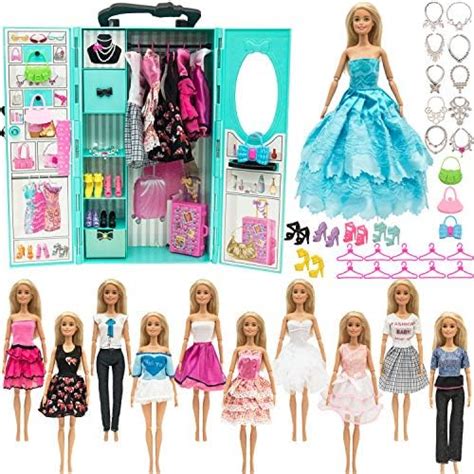 Sotogo 115 Inch Girl Doll Closet Wardrobe With Doll Clothes And