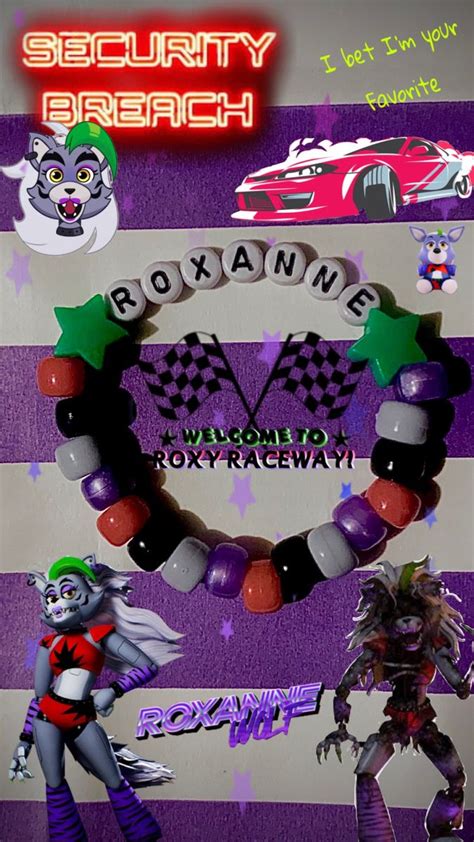 Roxanne Themed Security Breach Kandi Bracelet In Kandi Bracelets