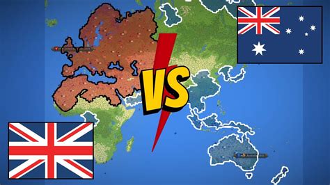 United Kingdom Vs Australia Worldbox Timelapse Youtube