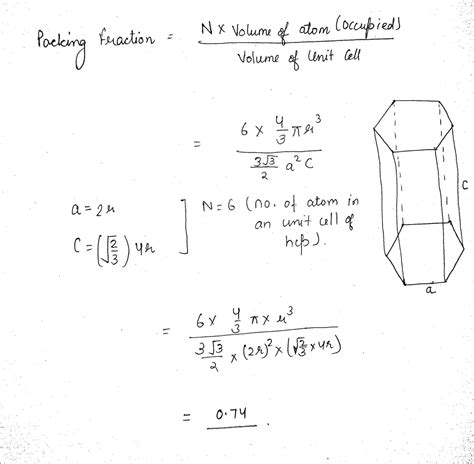 In Hcp Structure The Packing Fraction Is