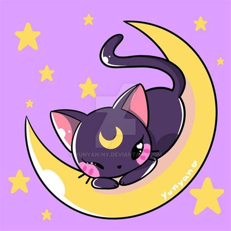 Luna By Yunyan Ny On Deviantart Kawaii Cat Drawing Sailor Moon