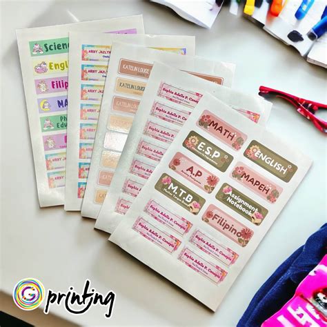 Subject Label Name Sticker Per A4 Sheet Personalized Lazada Ph