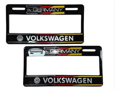 Portaplaca Decorado Ancho Plástico Par Volkswagen Varios Meses sin