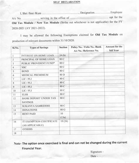 Tax Declaration Form 2024 India Diana Nicholle