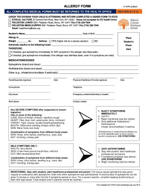 Fillable Online Ecfs Fieldstone School Health Forms Fax Email Print