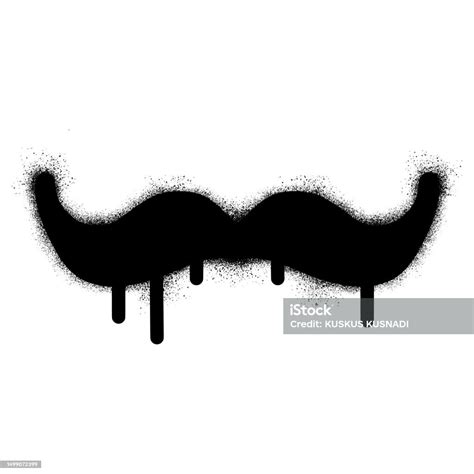 Coretan Kumis Dengan Cat Semprot Hitam Ilustrasi Stok Unduh Gambar