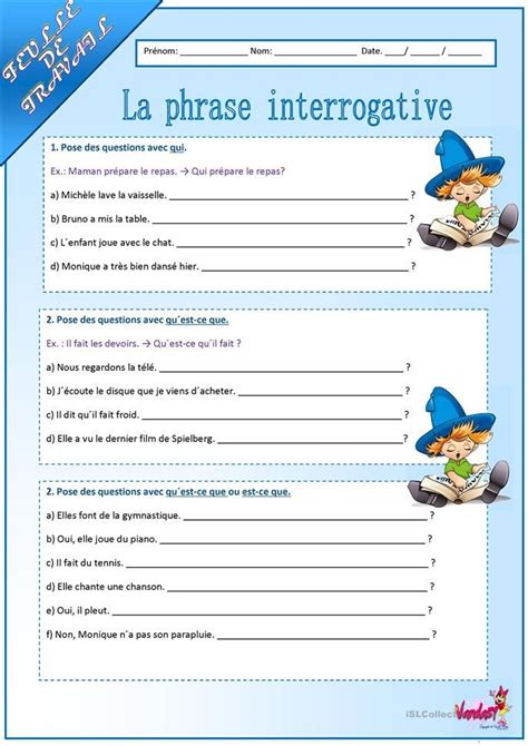 La Phrase Interrogative Phrase Interrogative Grammaire Fran Aise