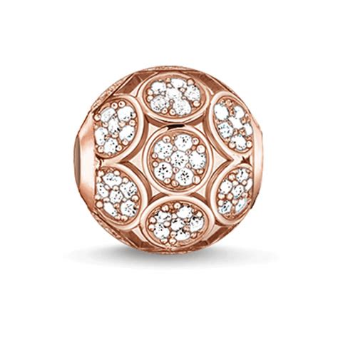 Thomas Sabo Outlet Rose Gold Plated Sparkling Circle Charm K