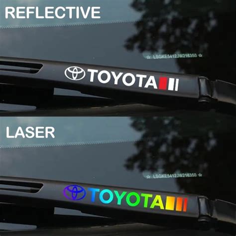 Set Reflective Laser Car Brand Logo Sticker Wiper Decoration