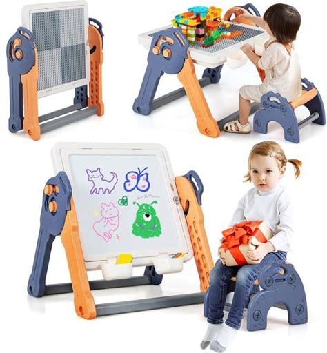 GOPLUS 6 En 1 Table Enfant3 Ans Et Chaise Tableau Enfant Pliable